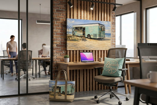 Relaxed beach scene in office space - healing improves when stressors dorp