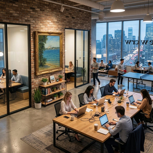 Nature inspired artwork in co-work officespace